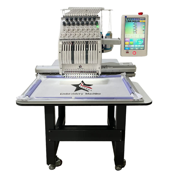 AVERMA 15 Needles Computerized Embroidery Machine for Hats and Clothing Automatic Commercial Embroidery Machine Single Head with 20''x16''