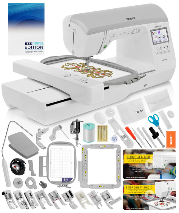 Brother NQ3550W Sewing & Embroidery Machine, 6" x 10" Field Size, 291 Sewing Stitches, Includes BES Lettering Software + Brother Magnetic SAMF180 Hoop